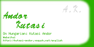 andor kutasi business card